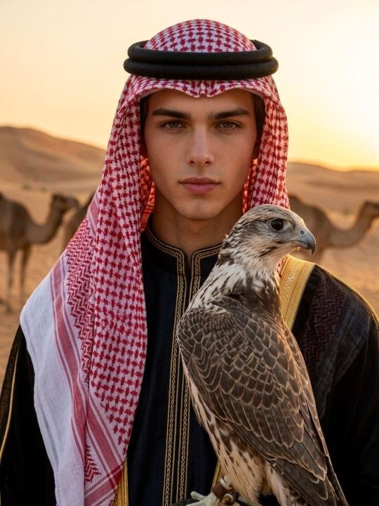 Falconer Keffiyeh Portrait